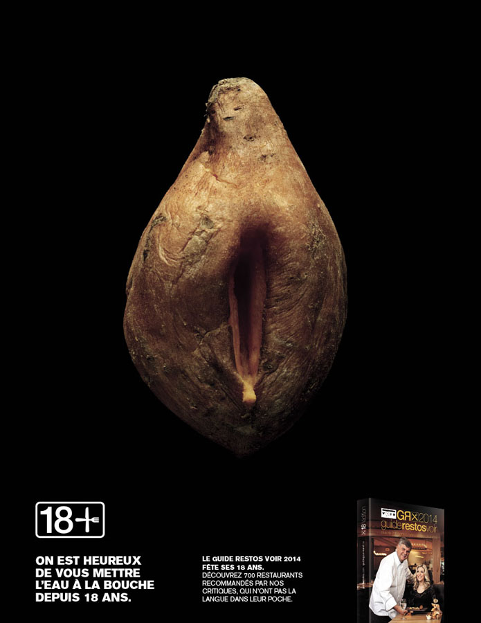 Des aliments pornographiques pour la nouvelle campagne du Guide resto Voir 2014
