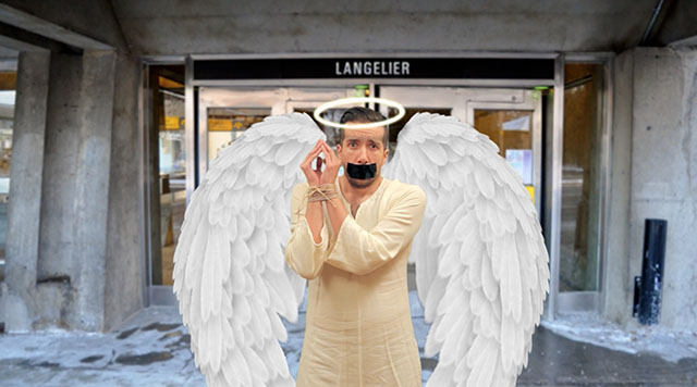 Il illustre avec humour le nom des stations du métro de Montréal