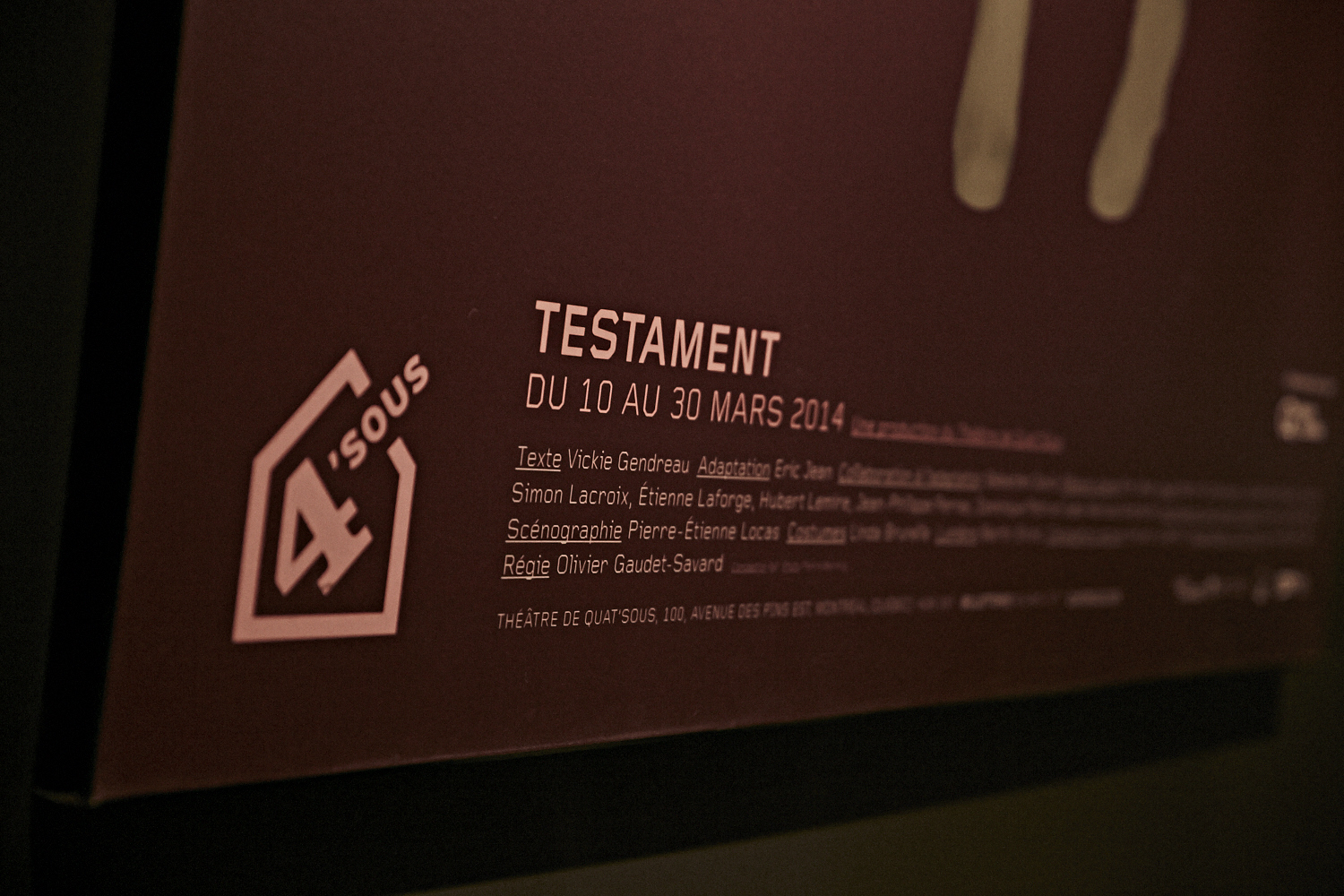 Testament de Vickie Gendreau reprend vie au Théatre de Quat'sous