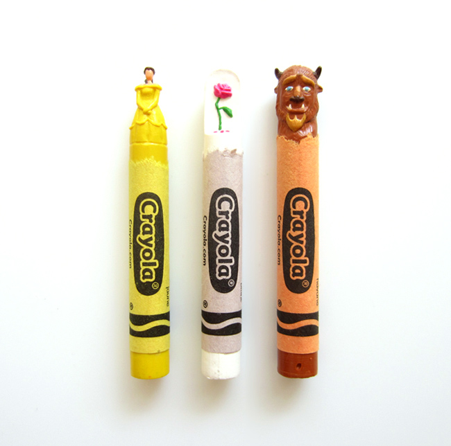 Des personnages de culture pop minutieusement sculptés sur crayons de cire!