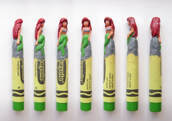 Des personnages de culture pop minutieusement sculptés sur crayons de cire!