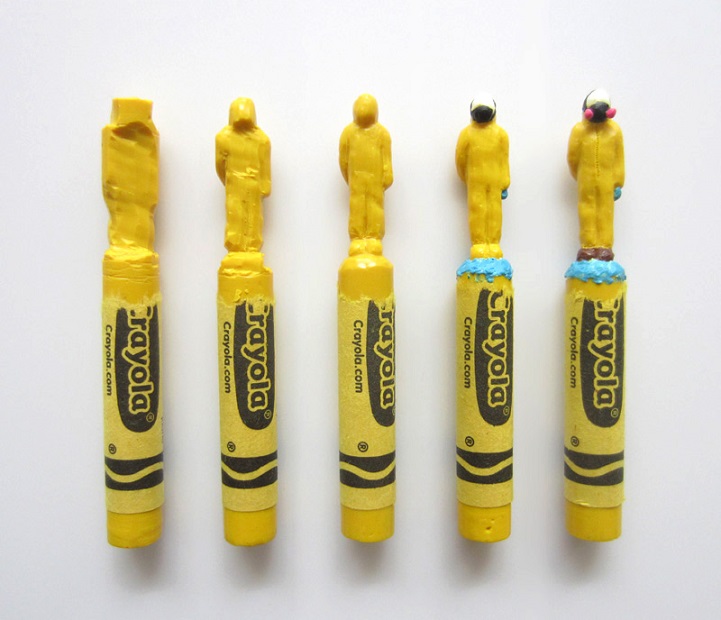 Des personnages de culture pop minutieusement sculptés sur crayons de cire!