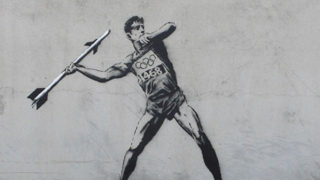L&#039;artiste Banksy frappe encore avec 2 graffitis sur les Jeux olympiques de Londres