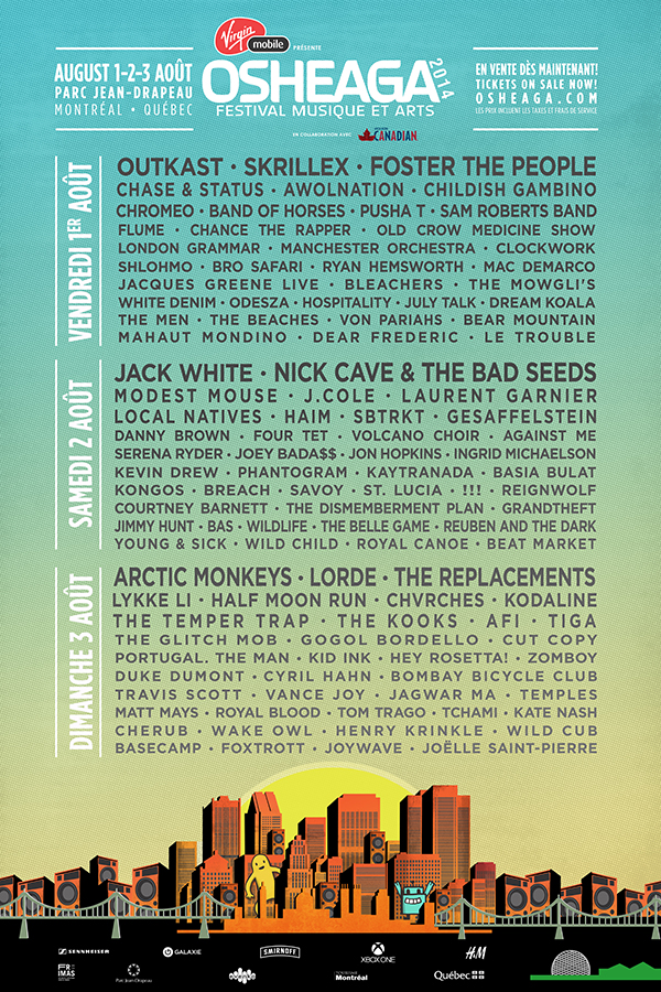 Osheaga 2014: nouvelle vague de noms, la rue St-Denis investie et le Block Party dans le cadre de MURAL!