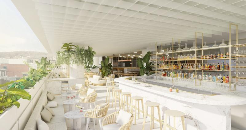 Un hôtel trop fou arrive bientôt à Montréal et on capote déjà sur son magnifique bar (PHOTOS)