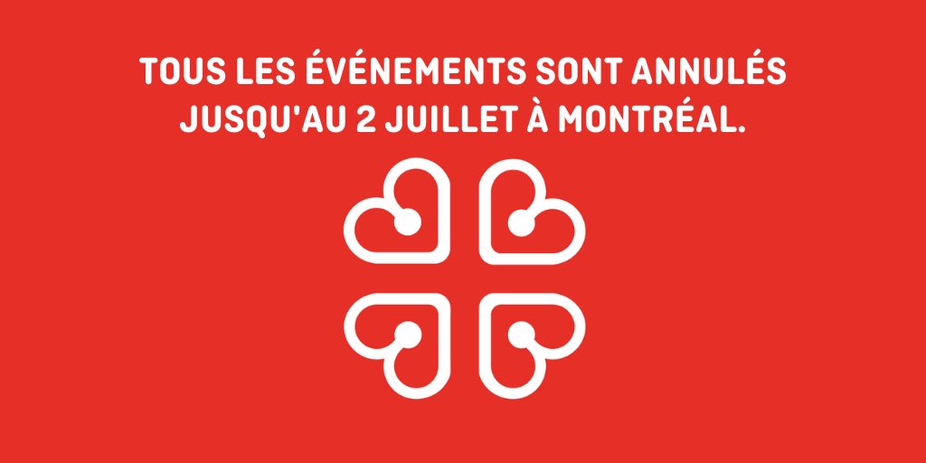 Tous les événements sont annulés jusqu’au 2 juillet à Montréal