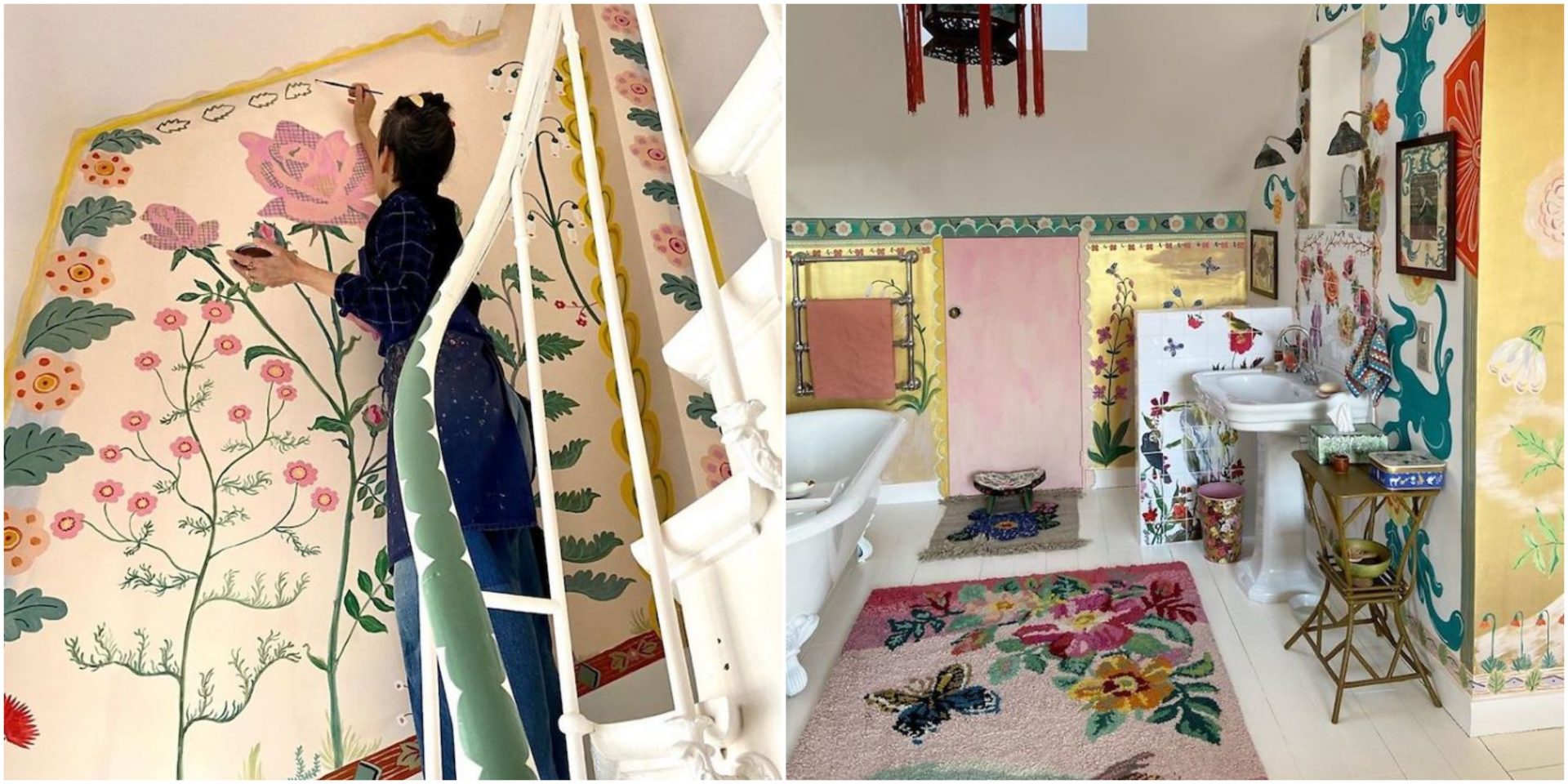 Confinée, cette artiste peint des fleurs et des mosaïques partout dans sa maison! [PHOTOS]