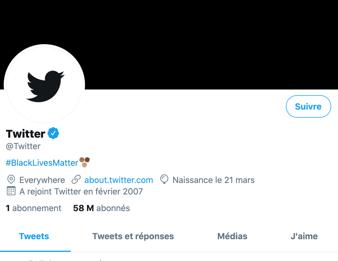 Twitter montre son soutien au mouvement «Black Lives Matter»