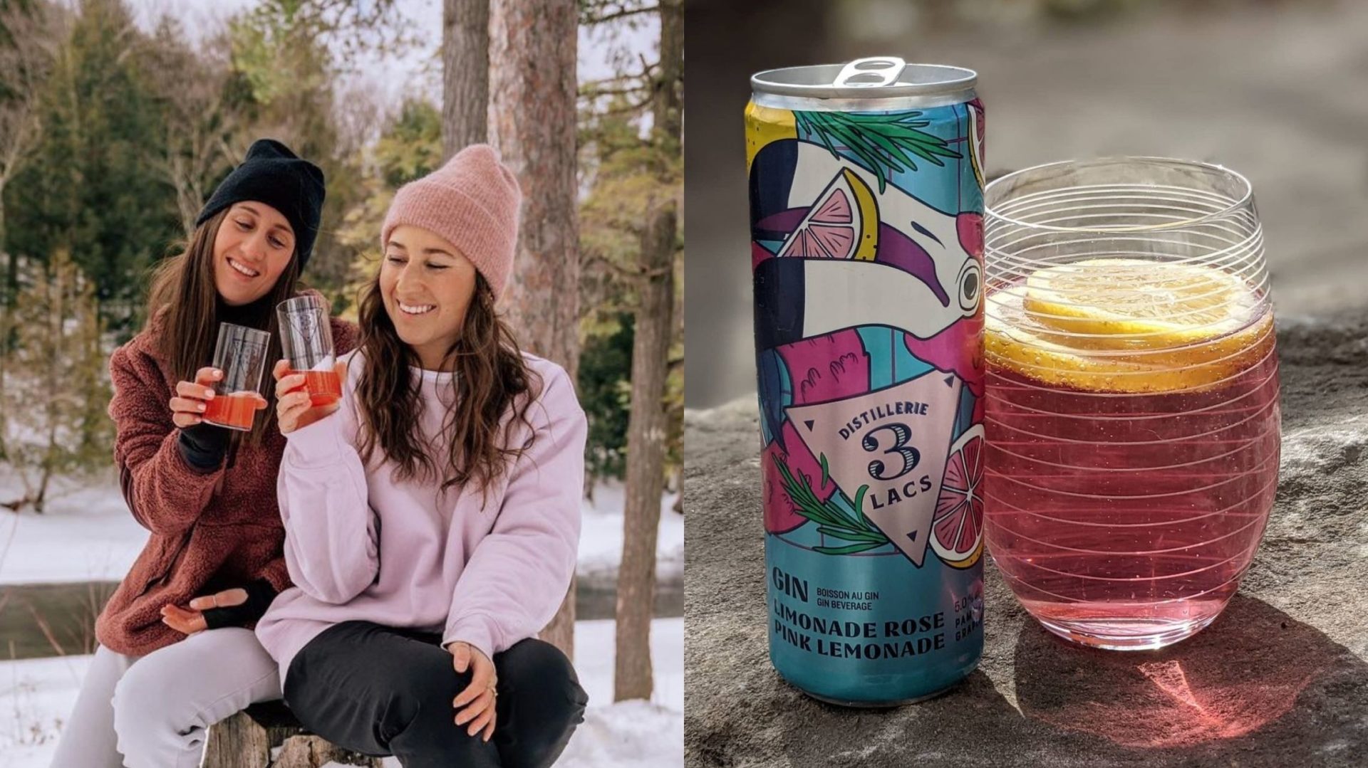 Cette distillerie québécoise lance son tout premier prêt-à-boire, une limonade rose au gin!
