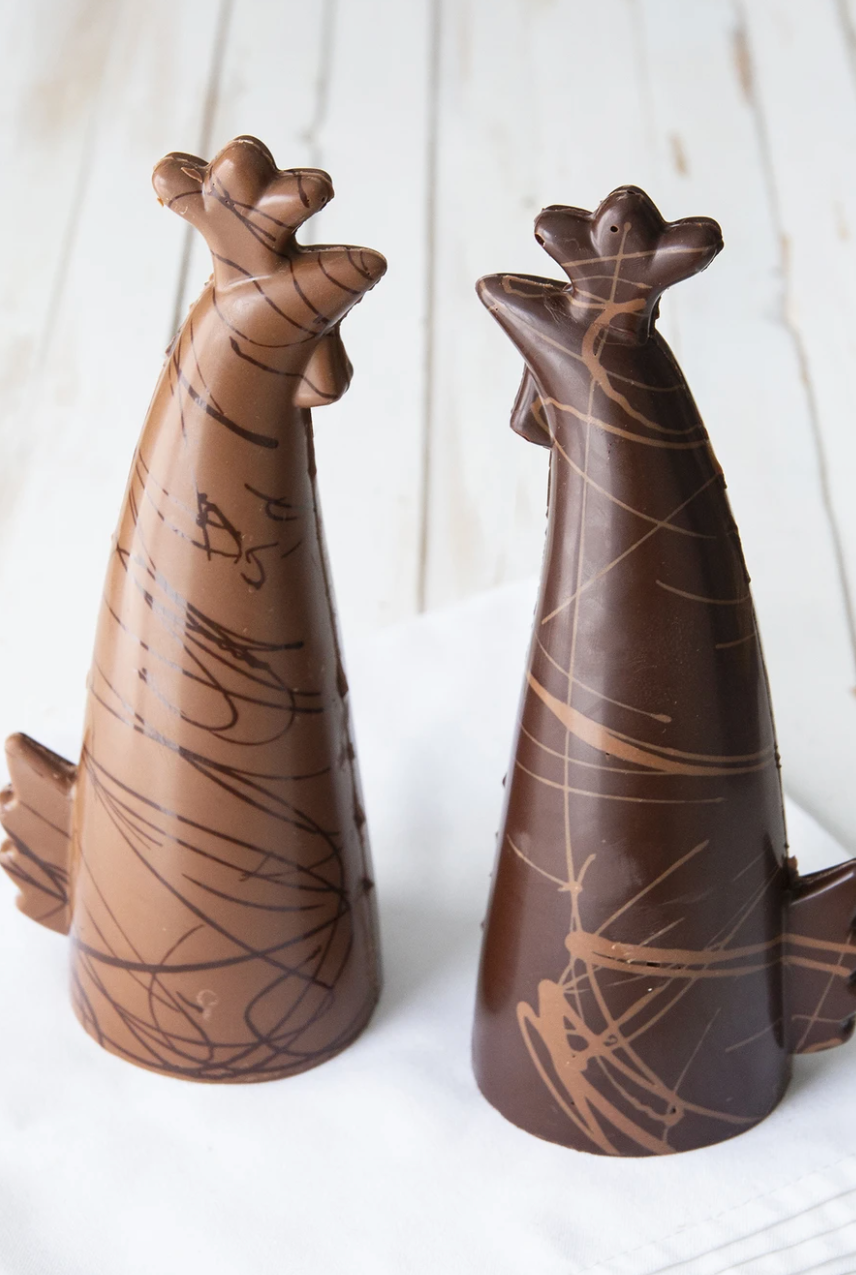 Coq moderne sans sucre chocolat au lait ou noir