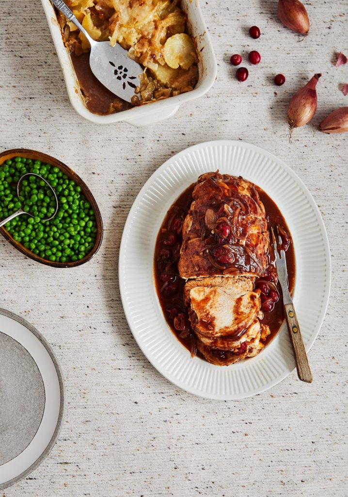 Rôti de dinde & sauce aux échalote