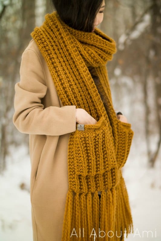 Long foulard avec poches