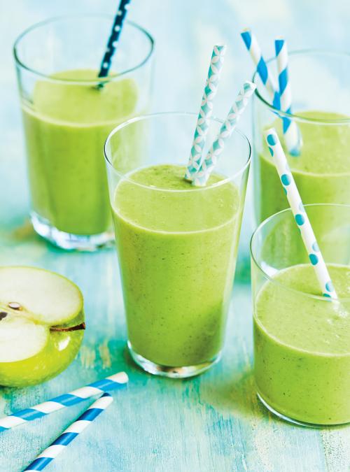 Smoothie sans lactose à la pomme et aux épinards