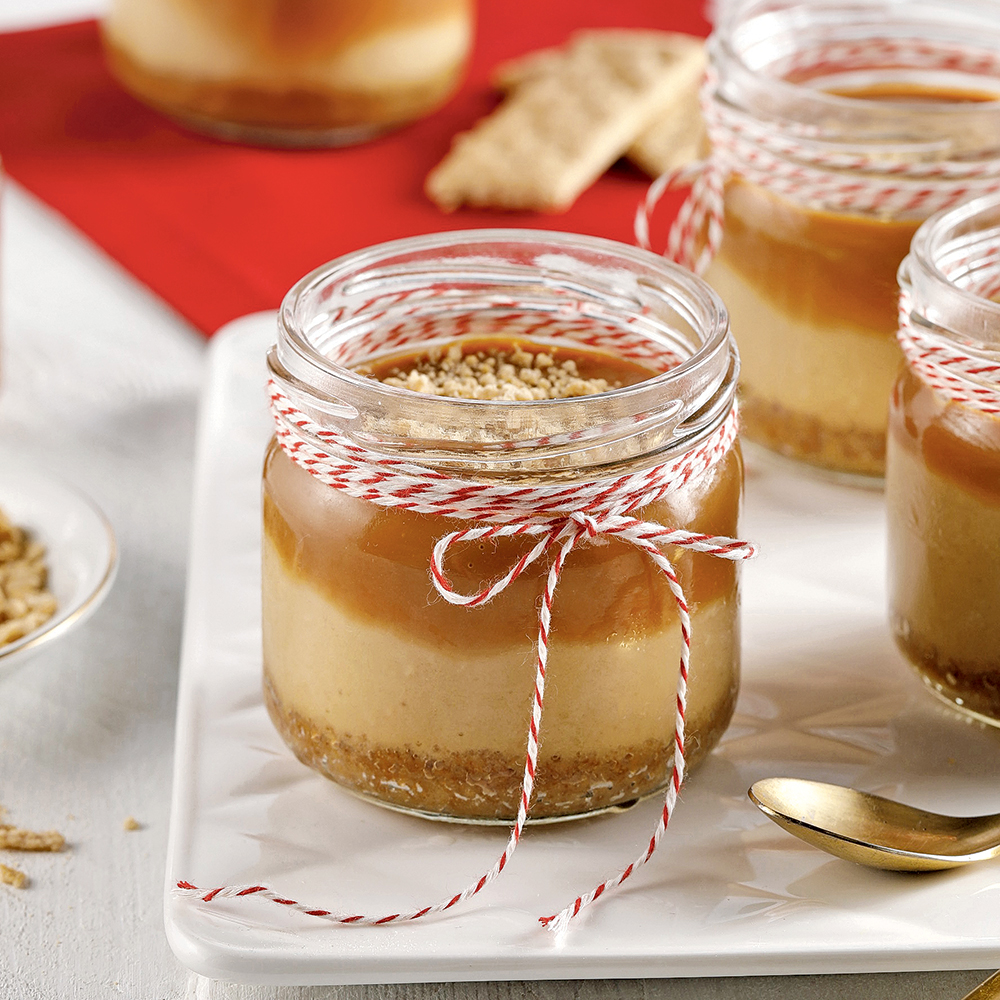 Petits pots de gâteau au fromage dulce de leche à la mijoteuse
