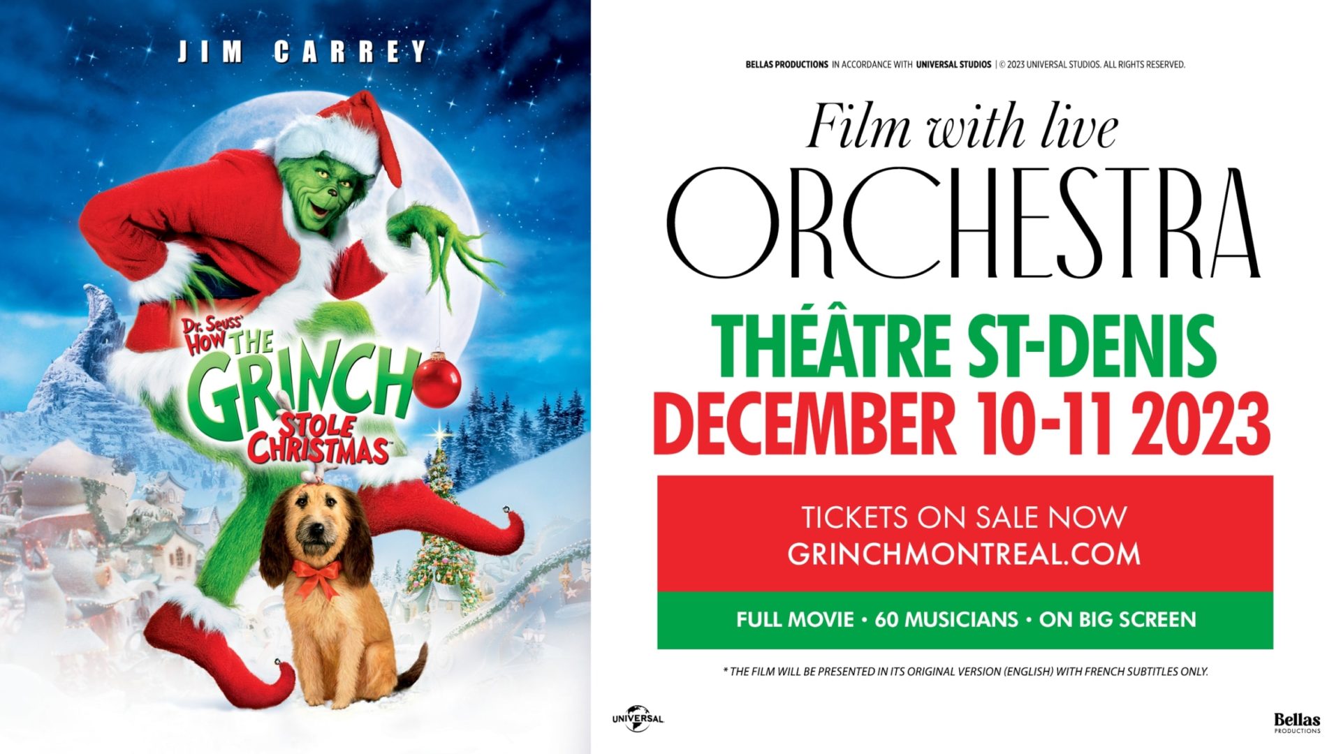 The Grinch: Un ciné-concert symphonique à Montréal en décembre!